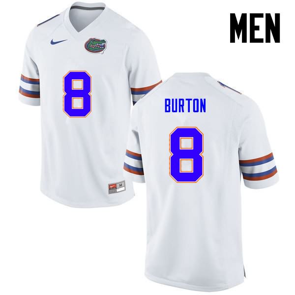 NCAA Florida Gators Trey Burton Men's #8 Nike White Stitched Authentic College Football Jersey SKH1264FB